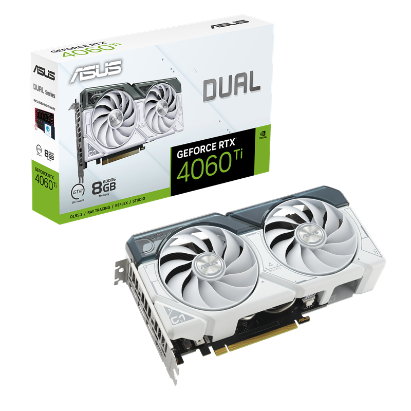 TARJETA DE VIDEO ASUS DUAL RTX4060TI 8GB GDDR6 BLANCO 90YV0J42