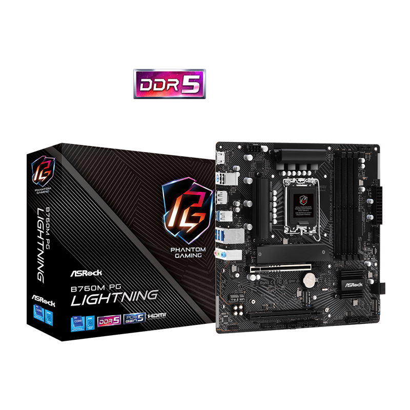 MOTHERBOARD ASROCK LIGHTNING B760M PG DDR5 LGA1700 90-MXBM20