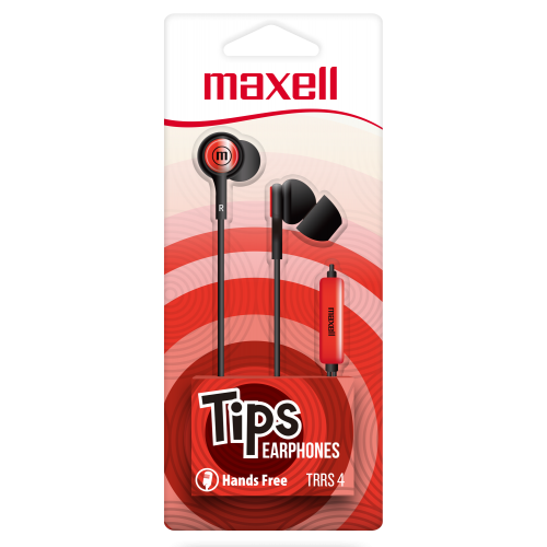 AUDIFONO MULTIMEDIA MAXELL TIPS TRRS4 348122 BK/RD