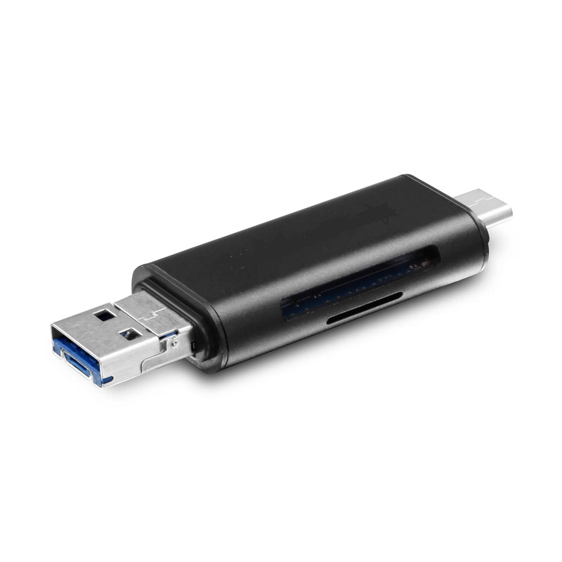 LECTOR USB-A Y TIPO C  DE TARJETAS SD Y MICROSD HT-150A