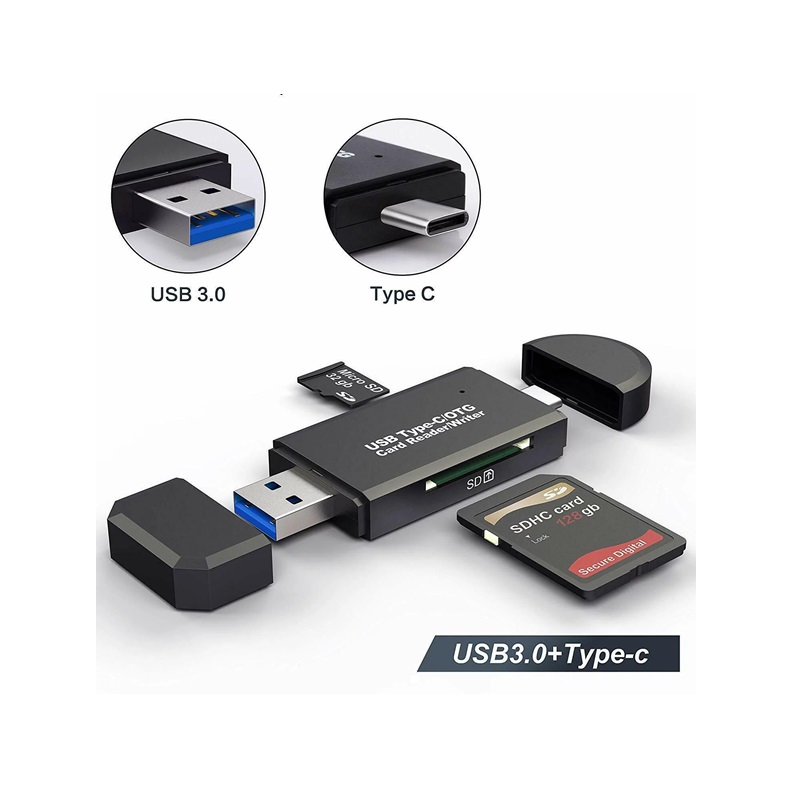 MULTILECTOR USB 3.0 DE MEMORIAS HT-151A MICROSD SD TIPO-C MICROUSB