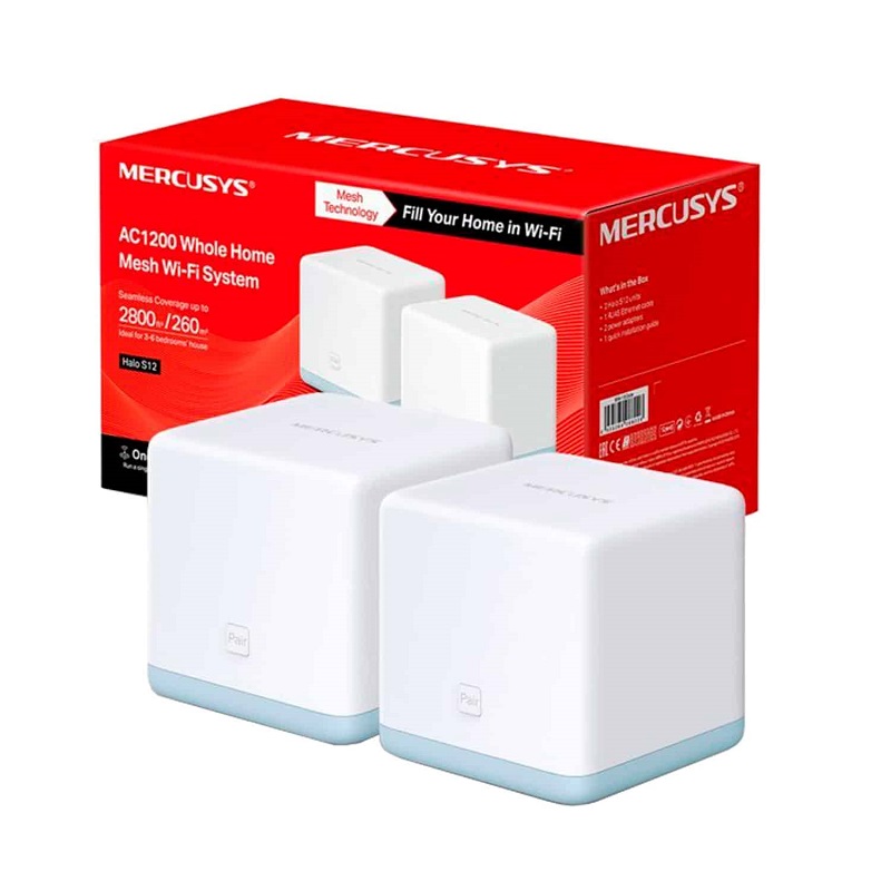 ROUTER MESH MERCUSYS DUALBAND AC1200 HALO S12 PACK 2