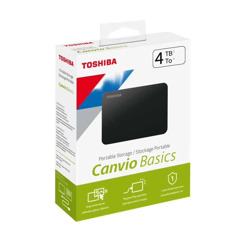 DISCO DURO EXTERNO TOSHIBA 4TB USB 3.2
CANVIO BASICS