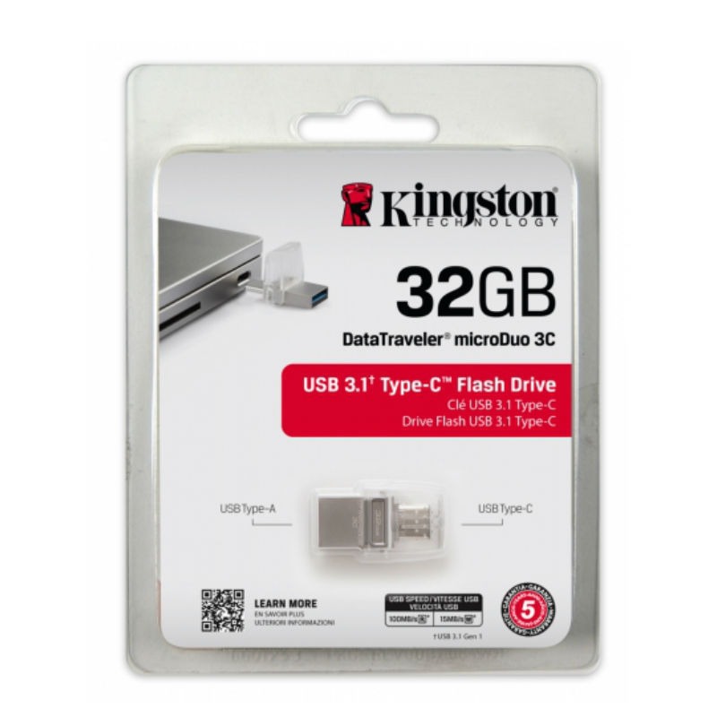 MEMORIA USB 3.1 TIPO C KINGSTON 32GB DT MICRODUO  DTDUO3C/32GB