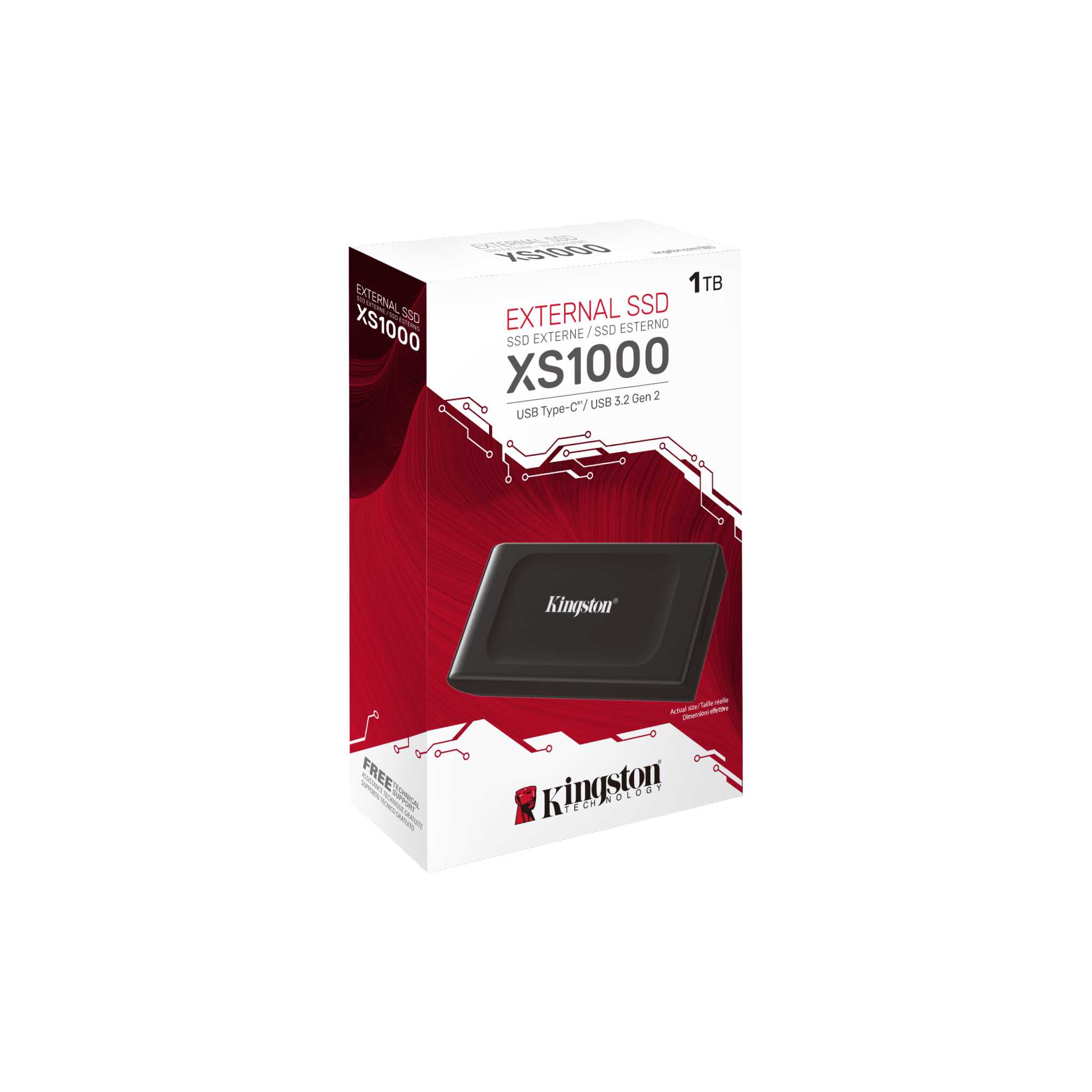 DISCO SOLIDO EXTERNO KINGSTON 1TB  USB-C A USB-A SXS1000/1000G BLACK