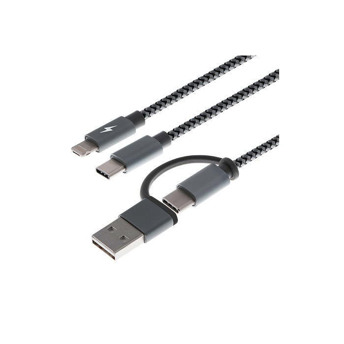 CABLE USB 5 EN 1 XTC560 LIGHTNING USB-C USB-A 1.2MTS XTECH