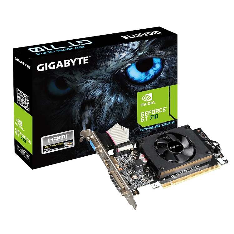 TARJETA DE VIDEO GIGABYTE GT710 2GB GDDR3 PCI-E GV-N710D3-2GL