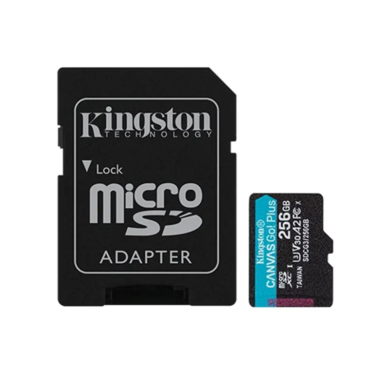MEMORIA MICROSD KINGSTON 256GB V30 U3  CANVAS GO plus SDCG3/256GB