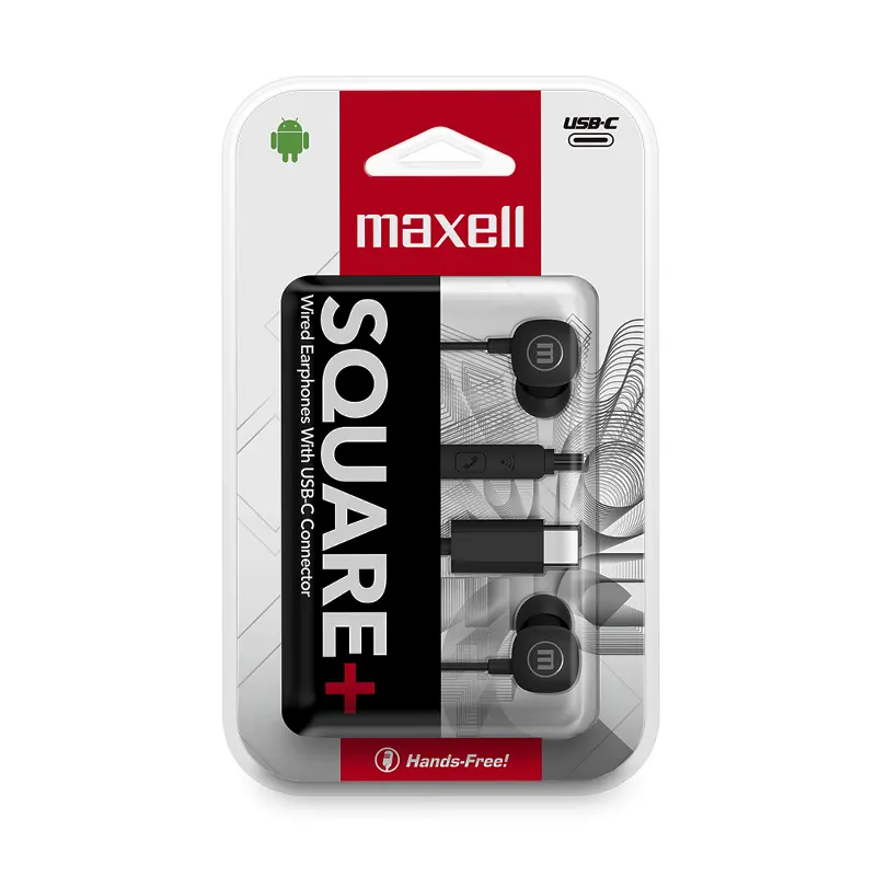 AURICULAR MULTIMEDIA MAXELL SQUARE+ TIPO C BLACK 348566